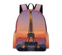 asbwuo Zaino romantico Parigi Eiffel, grande capacità, resistente e leggero, zaino casual per laptop, per lavoro e viaggi