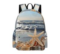 asbwuo Zaino Seashells on The Beach, grande capacità, resistente e leggero, zaino casual per laptop, per lavoro e viaggi