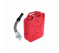 ASC - 20L Rojo Bidón Con Flexi Boquilla Hecho De Metal - para Combustible, Gasolina, Diesel - Resistente Metal Con Triple Mango Y Tapón de Cierre - 20 Litro