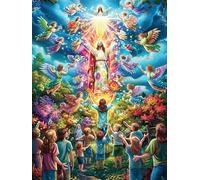 Ascensión de Jesús Puzzle 1000 Piezas Desafío Intelectual Avanzado Hada Tale Wild Animals Fantasy Rompecabezas para Adultos Obra De Arte Colorido DIY Creativo Decoración Hogar 1000 PCS