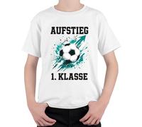 Ascenso 1er grado fútbol escolarización niños camiseta, Blanco, 140