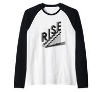 Ascenso Escalera Ambición Fuerza Progreso Camiseta Manga Raglan