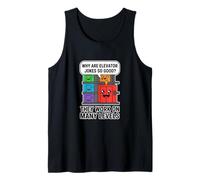 Ascensor Chistes Trabajar En Muchos Niveles Divertido Juego de Palabras Papá Broma Humor Camiseta sin Mangas