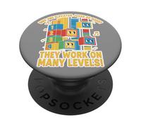 Ascensor Chistes Trabajar en Muchos Niveles Divertido Juego de Palabras Papá Broma Humor PopSockets PopGrip Adhesivo