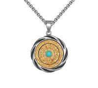 ASCHXUGX Bagua Marca Zodiaco Puede Convertir Collar Colgante Tibetano, Retro I Ching Joyería Religiosa Pareja Collar De Amuleto De Acero Inoxidable