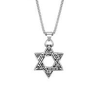 ASCHXUGX Colgante De Collar De Estrella De David, Colgante De Estrella De David Entrelazada De Hanukkah Judío, Joyería De Regalo Para Adultos Y Adolescentes Para Hombres Y Mujeres