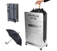 Asciugatore per ombrelli commerciale, macchina per l'asciugatura dell'acqua piovana con raccogligocce, supporto assorbente a Doppio Strato, ruote, per centri commerciali