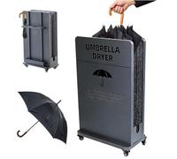 Asciugatore per ombrelli commerciale, macchina per l'asciugatura dell'acqua piovana con raccogligocce, supporto assorbente a Doppio Strato, ruote, per centri commerciali