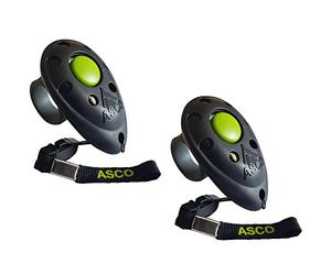 ASCO 2 clickers, clicker de Dedo para Entrenamiento, clicker Profesional para Perros Gatos Caballos, adiestramiento de Perros con clicker, Negro AC01F2X