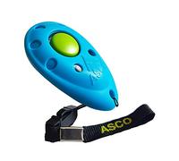 ASCO Clicker prémium Entrenamiento, clicker Profesional para Perros Gatos y Caballos, adiestramiento de Perros con clicker, Azul AC04P