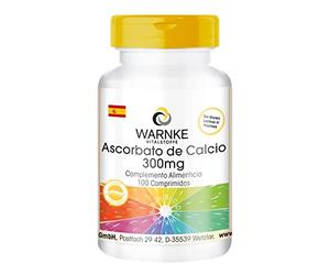Ascorbato de calcio 300mg - Vitamina C no ácida - Vegana - 100 comprimidos | Warnke Vitalstoffe - Calidad de farmacia alemana