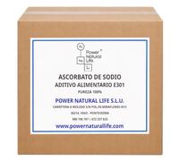 Ascorbato de Sodio en Polvo | Power Natural Life | Caja 25 kg | Aditivo Alimentario E301 | Uso Alimentario, Técnico e Industrial | Antioxidante y Agente Conservante