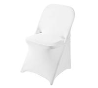 Ascoza 6 Pack White Spandex Folding Chair Covers in Stretch Washable Fabric for Wedding, Party,Holidays,Celebration and Other Special Events