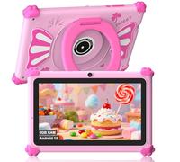 ascrecem Tablet Niños 7 Pulgadas Android 15 Tablet para Niños con 2.4G+5G WiFi6 Penta Core 6GB RAM 32GB ROM Tableta Infantil Doble Cámara 128GB Expandible Control Parental Juegos Educativos (Rosa)