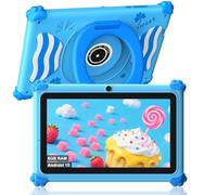 ascrecem Tablet Niños 7 Pulgadas Android 15 Tablet para Niños con 2.4G+5G WiFi6 Penta Core 6GB RAM 32GB ROM Tableta Infantil Doble Cámara 128GB Expandible Control Parental Juegos Educativos (Azul)