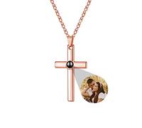 ASD Jewerly Collar De Barra Personalizado Para Hombres Y Mujeres, De Proyección De Fotos, De Imagen Personalizado, Grabado Nombre I Love You, 100 Idiomas Joyas De Pareja