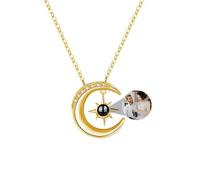 ASD Jewerly Collar De Colgante De Luna Personalizado Para Mujeres, Foto Personalizada Colgante De Proyección De Amor Regalo Conmemorativo Del Día De La Madre De Navidad Para Madres