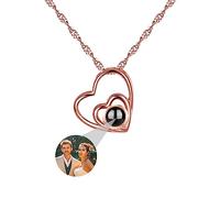 ASD Jewerly Collar De Corazón Personalizado Para Mujeres, Collar De Proyección De Fotos Personalizado I Love You Collar 100 Idiomas Regalo Personalizado Para Mujeres Madres