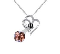 ASD Jewerly Collar De Corazón Personalizado Para Mujeres, Collar De Proyección De Fotos Personalizado I Love You Collar 100 Idiomas Regalo Personalizado Para Mujeres Madres