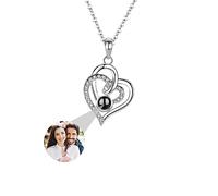 ASD Jewerly Collar De Corazón Personalizado Para Mujeres, Collar De Proyección De Fotos Personalizado I Love You Collar 100 Idiomas Regalo Personalizado Para Mujeres Madres