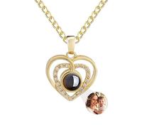 ASD Jewerly Collar De Corazón Personalizado Para Mujeres, Collar De Proyección De Fotos Personalizado I Love You Collar 100 Idiomas Regalo Personalizado Para Mujeres Madres