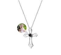 ASD Jewerly Collar De Cruz Personalizado Para Mujeres, Collar De Fotos Personalizado Collar De Proyección De Fotos I Love You Collar 100 Idiomas Regalo Personalizado Para Mujeres Madres