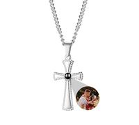 ASD Joyería De Barra Personalizada Para Hombres Y Mujeres - Collar De Proyección De Fotos, Imagen Personalizada, Grabado Con Nombre I Love You En 100 Idiomas - Joyas De Pareja