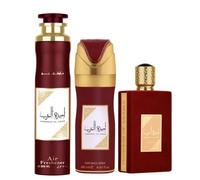 Asdaaf Set de regalo Ameerat Al Arab - 100 ml + Spray perfumado 200 ml + Ambientador en spray perfumado