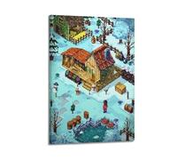 ASDASFDJ Póster decorativo de 4 pósteres de Game Stardew Valley para pared e imagen artística moderna para decoración de dormitorio familiar, 20 x 30 cm