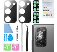 ASDAWN - 2 lentes de repuesto para cámara trasera para Samsung Galaxy Note 20 de 6,7 pulgadas, incluye protector de lente + manual de instalación + juego de herramientas de reparación, color gris