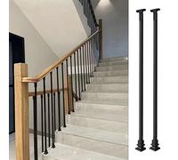 asdchZen 2 Balaustres para Barandilla De Escalera, Terraza, Porche O Loft, De Hierro Negro con Zapata Plana Y Conector Flexible, para Exteriores, Decorativos, De 75 Cm (30 Pulgadas) De Alto.