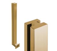 asdchZen Abrazadera De Vidrio Dorada para Escaleras, Balcones Y Hoteles. Montaje Lateral con Tornillos. Poste Central Dorado, 75 Cm/29,5 Pulgadas.