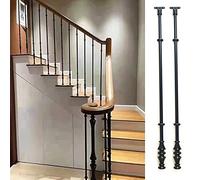 asdchZen Balaustres De Hierro De 1/2 Pulgada para Escalera, con Eje Redondo para Barandilla De Terraza, Patio O Cerca De Cadena, con Kit Completo, Paquete De 2, Altura 75 Cm (30 Pulgadas)