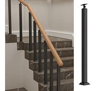 asdchZen Barandilla De Metal Negra para Escaleras De Interior, Pasillos, Lofts, con Conector Ajustable, Zapata Resistente Y Herrajes, para Plataforma De Hogar, 1 Unidad, 70 Cm (Alto)