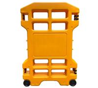 asdchZen Barrera Extensible Amarilla con Ruedas Y Sistema De Enclavamiento para Control De Tráfico Portátil, Marco Largo Ajustable, Fácil De Ensamblar, Juego De 4 Piezas, 2 Piezas