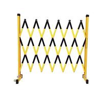 asdchZen Barricada Retráctil De Fibra De Vidrio Extensible con Puerta Plegable para Seguridad En Construcción, Color Negro Y Amarillo, 1,2 X 6 M.