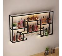 asdchZen Botellero De Pared con Luz Led para Cocina, Comedor, Bar O Restaurante. 100 Cm.