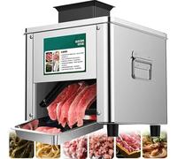 asdchZen Cortadora De Carne Comercial, Máquina De Corte De Acero Inoxidable para Una Preparación Eficiente De La Carne En Restaurantes Y Carnicerías, 5 Mm, 7 Mm
