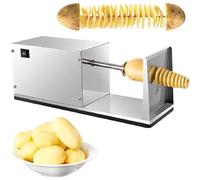 asdchZen Cortadora De Patatas Fritas, Cortadora Automática De Patatas Elásticas, Máquina Eléctrica De Acero Inoxidable para Cortar Patatas En Espiral, para Uso Doméstico Y Comercial.