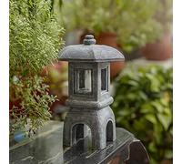asdchZen Decoración para Patio Exterior, Farol Pagoda Led Solar, Estatua De Resina, Luz De Jardín Estilo Zen Japonés para Decoración del Hogar Al Aire Libre, Altura 32 Cm.,A Height 32Cm