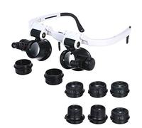 asdchZen Diadema con Lupa 7X/10X/15X/25X, Luz Led, Lupa para Gafas, Relojero, Joyero, Lente Óptica, Lupa De Cristal