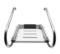 asdchZen Escalera Telescópica para Embarcaciones De 3/2 Peldaños, Plataforma De Fibra De Vidrio Y 2 Pasamanos, para Piscinas/Pontones/Muelles/Embarcaciones De Pesca, Montaje Inferior, 3 Peldaños