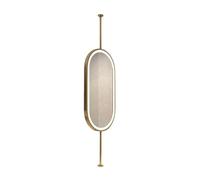 asdchZen Espejo De Baño con Marco De Metal E Iluminación Led, Ideal para El Baño, para Afeitarse, Dorado, 50 X 80 Cm.