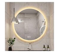 asdchZen Espejo De Baño Led De 50,8 X 50,8 Cm / 61 X 61 Cm, Sin Marco, para Maquillaje, con Luces Regulables, Antivaho, Retroiluminado, con Sensor Táctil, Luz Cálida, 70 Cm (28 Pulgadas)