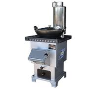 asdchZen Estufa De Leña De Pedestal con Depósito De Agua Caliente, Multifunción, Sin Humo, De Hierro Fundido, Portátil, con Chimenea Y Wok Artesanal, Fija.