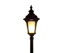 asdchZen Farola De Aluminio E27 De Un Solo Cabezal, Estilo Clásico Europeo, Estilo Retro, con Pantalla De Cristal, Ideal para Jardín, Villa, Hotel, Patio, Pasillo, Un Color, 2,4 M