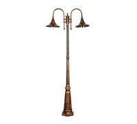 asdchZen Farola De Estilo Victoriano Retro De Dos Cabezas, E27, De Aluminio Fundido, para Césped, Calle, Villa, Patio, Decoración, Paisaje, Exterior, De Pie, para Porche, Altura 260 Cm.