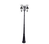 asdchZen Farola De Exterior De 2,6 M De Alto, 2 Luces, E27, De Aluminio, para Decoración De Exteriores, para Patio, Paisaje, Calle, Jardín, 2,06 M, Color Negro