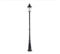 asdchZen Farola De Exterior De Un Solo Cabezal, Impermeable Ip56, De Aluminio Antioxidante, para Jardín, Patio, Color Negro, 275 Cm De Altura.