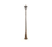 asdchZen Farola De Exterior, E27, De Un Solo Cabezal, para Jardín, Césped, Poste Alto, Luz De Pilar, Estilo Vintage Europeo, Ip55, Impermeable, De Aluminio Fundido A Presión, Latón, 2,75 M De Altura.